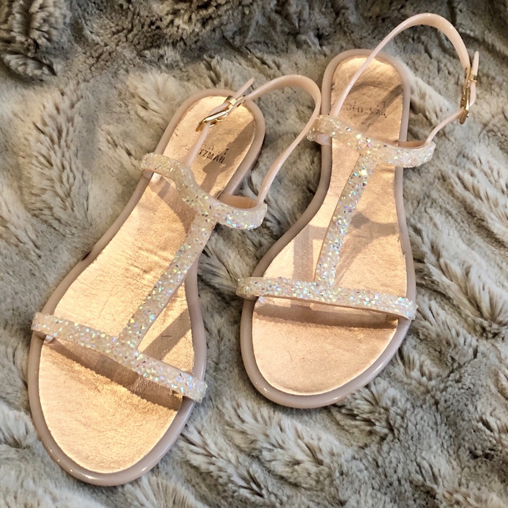 Stuart Weitzman Embellished Jelly Sandals
